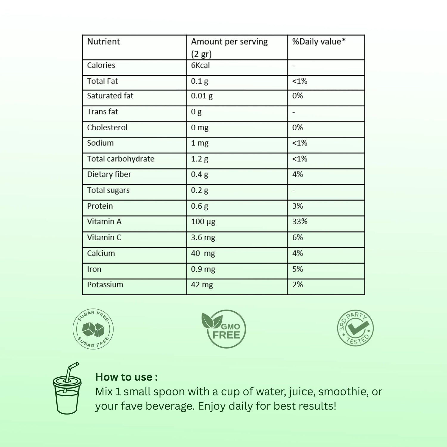 Energyze™ Premium Indian Moringa Powder
