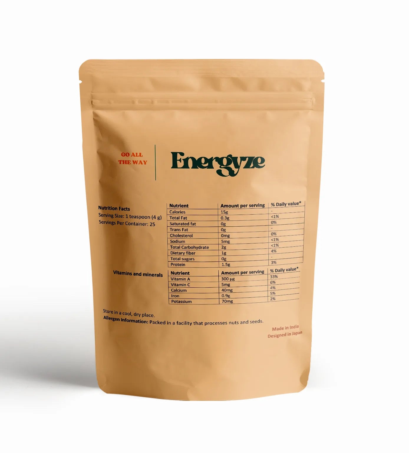 Energyze™ All In 1 Moringa Powder 50 Grams